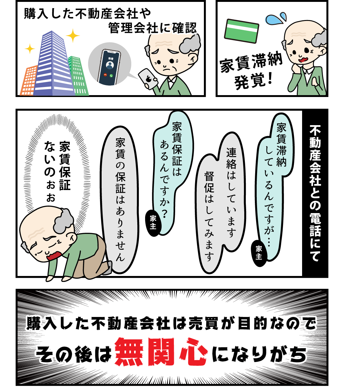 購入した不動産会社は売買が目的なので、その後は無関心になりがち