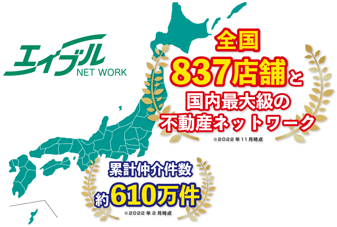 全国873店舗と国内最大級の不動産ネットワーク